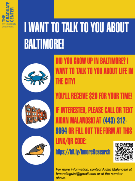 Interviews with Baltimore residents for a research project